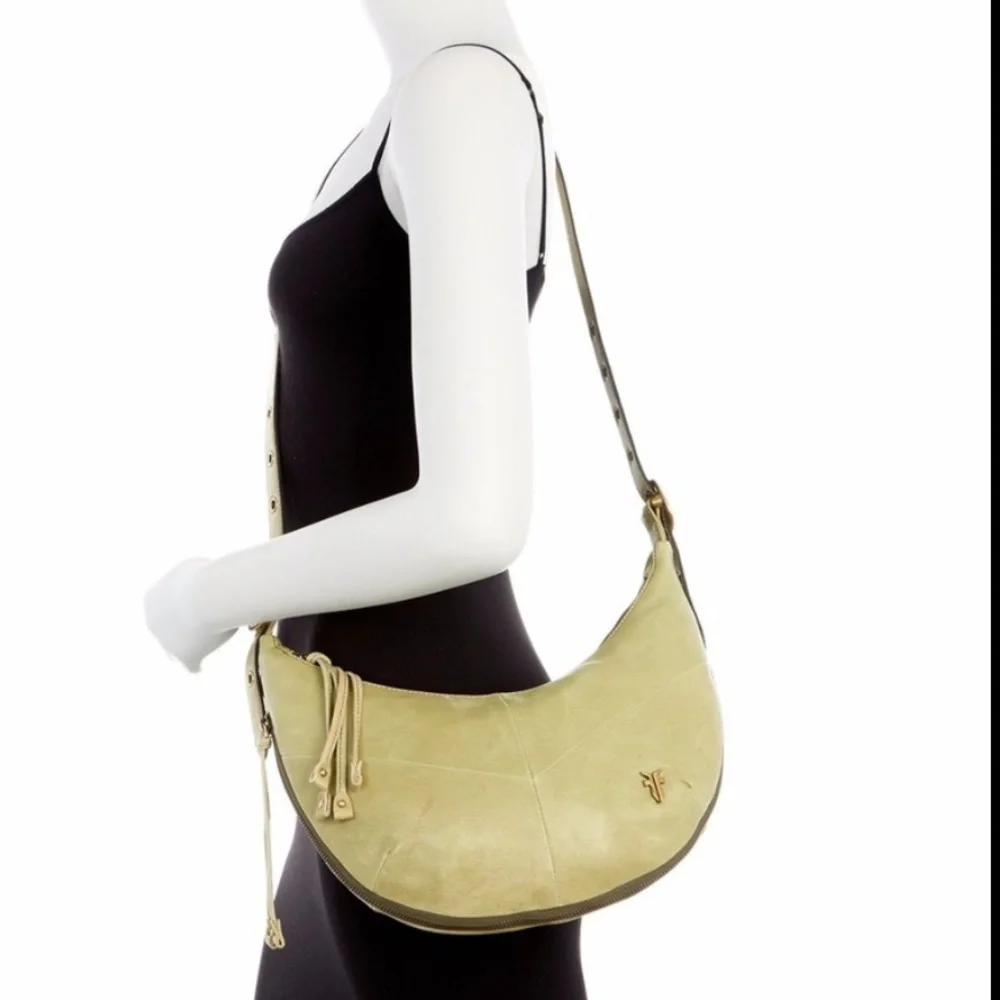 Frye Belle Bohemian Leather Crescent Crossbody Bag - Picture 2 of 10